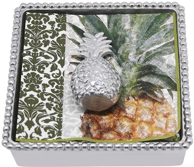 Pineapple Beaded Napkin Box by Mariposa