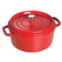 Cast Iron 9-qt Round Cocotte - Cherry by Staub