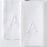 Monogram Nouveau French Knot Hand Towel by Henry Handwork