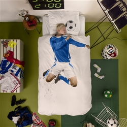 Soccer Champ Blue Duvet Cover by SNURK