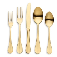 Memphis Gold Matte 5-Piece Place Setting by Herdmar