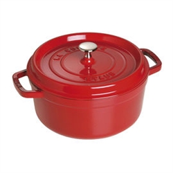 Cast Iron 4-qt Round Cocotte - Cherry by Staub