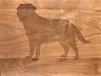 14" Square Wood Cutting Board With Labrador by Maple Leaf at Home