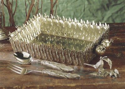 Feather Rectangular Serving Dish by Cipolla Pewter