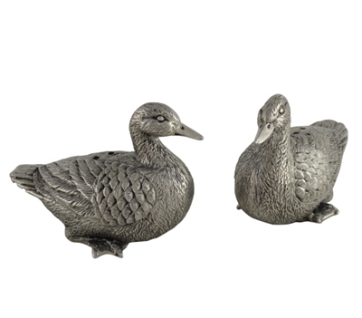 Pewter Duck Salt and Pepper Shakers (Set of 2) by Vagabond House