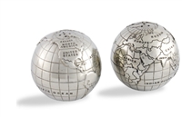 Pewter World Globe Salt and Pepper Shakers by Vagabond House