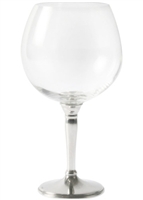 Classic Burgundy Wine Glass with Pewter Stem by Vagabond House