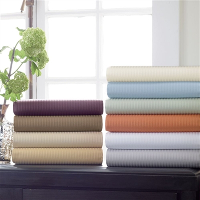 Savoia Stripe Sateen Sheeting Collection by Scandia Home