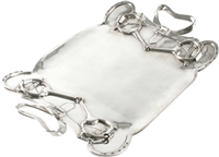 Equestrian Shoe & Bit Pewter Serving Tray- Vagabond House