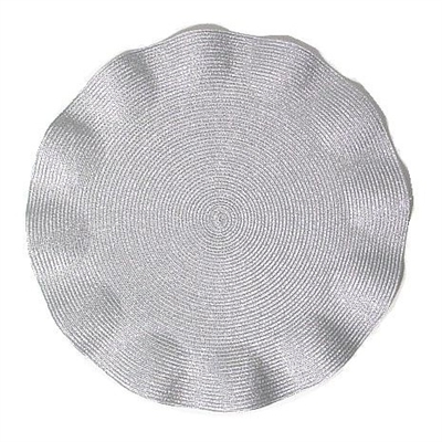 15" Ruffle Placemat (in Linen Lurex colors) by Deborah Rhodes