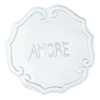 Incanto White Amore Plate by Vietri