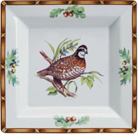 Julie Wear - gb26 - Square Tray - Quail - Game Birds