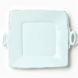 Lastra Aqua Handled Square Platter by VIETRI