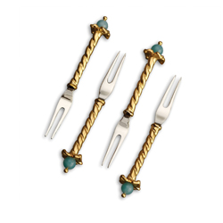 L'Objet - Venise Cocktail Two-Prong Picks (Set of 4)