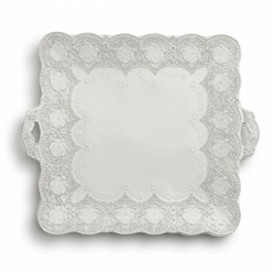 Merletto Antique Square Platter with Handles by Arte Italica