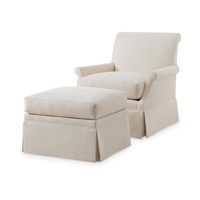 Origo Chair and Ottoman (Straight Skirt) by Bunny Williams Home