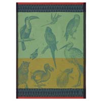 Planche Animaliere Voliere Tea Towels (Pair) 24" x 31" by Le Jacquard Francais