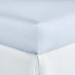 Soprano Sateen Barely Blue Fitted Sheet, Flat Sheet, Pillow Cases, Duvet Cover and Sham by Peacock Alley