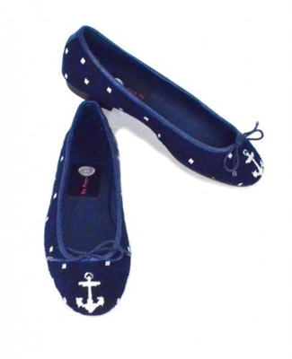 ByPaige - Anchor on Navy Ballet Flats