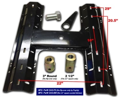 Popup CAG convert a goose 5th wheel base plate (rail) for gooseneck hitches