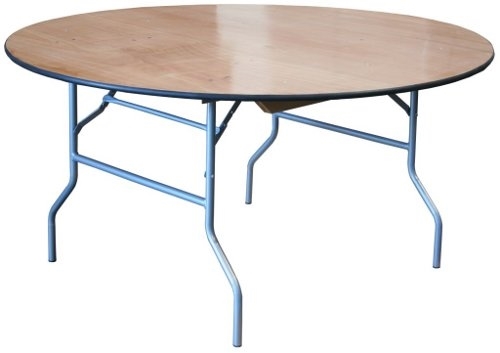 48"-Round-Wood- Folding Table