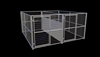 Multiple Dog Kennels, 2-Run Dog Kennels w/ FightGuard Divider 6x12