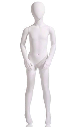 8 Year Old Egg Head Mannequin - Arm Bent from www.zingdisplay.com