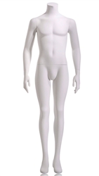 Male Mannequin, Headless - White - Hands at Sides from www.zingdisplay.com