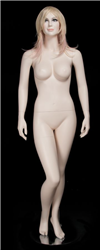 Realistic Fleshtone Big Breasted Female Mannequin with Heavy Makeup - Arms by Sides