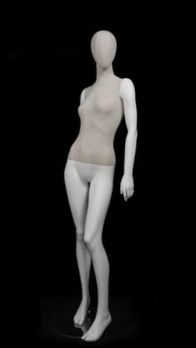 Linen Mixed Fabric Female Mannequin left leg out