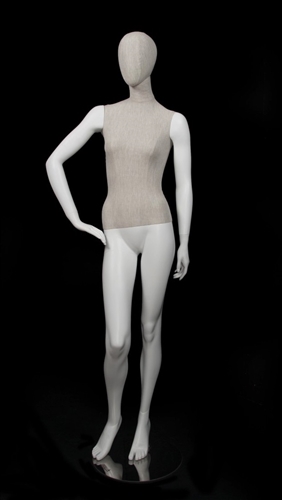 Linen Mixed Fabric Female Mannequin Right Hand Hip