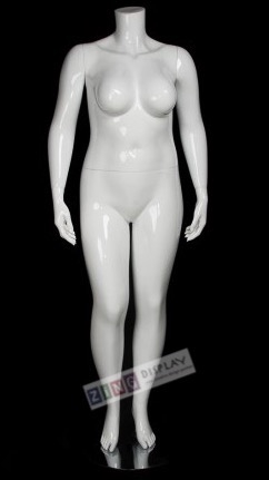 Glossy White Plus Size Headless Female Mannequin