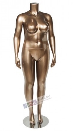 Metallic Gold Plus Size Headless Female Mannequin