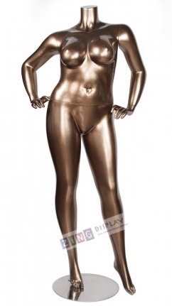 Metallic Gold Plus Size Headless Female Mannequin