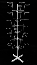 6 Tier White Metal Hat Rack