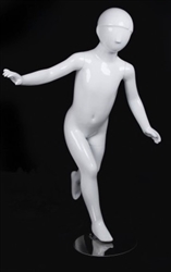 Child Mannequin Abstract Glossy White Running