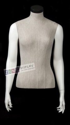 Linen Mixed Fabric 1/2 Torso Mannequin Form