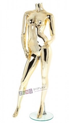 Unbreakable Metallic Gold Female Headless Mannequin