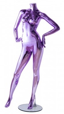Unbreakable Metallic Purple Female Headless Mannequin Hands on Hips