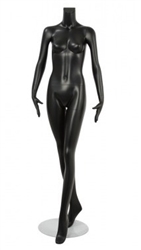 Female Mannequin Matte Black Headless Changeable Heads