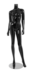 Female Mannequin Matte Black Headless Changeable Heads