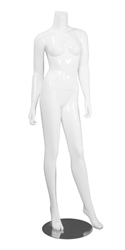 Female Mannequin Glossy White Headless Changeable Heads