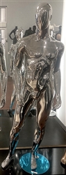 Male  Egghead or Headless Mannequin Silver Chrome - Pose 1