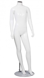 Kid Teenage Mannequin Glossy White Headless Changeable Head