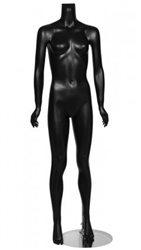 Female Mannequin Matte Black Headless Changeable Heads