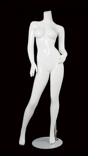 Female Brazilian Body Mannequin Matte White Headless Changeable Heads