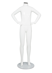 Kid Teenage Mannequin Glossy White Headless Changeable Head