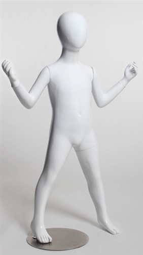 3 Year Old Child Mannequin in Glossy White from Zing Display