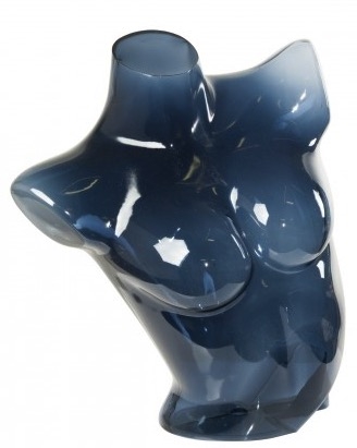 Dark Blue Translucent Female Upper 1/2 Torso Bra Form