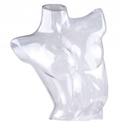 Clear Translucent Female Upper 1/2 Torso Bra Form